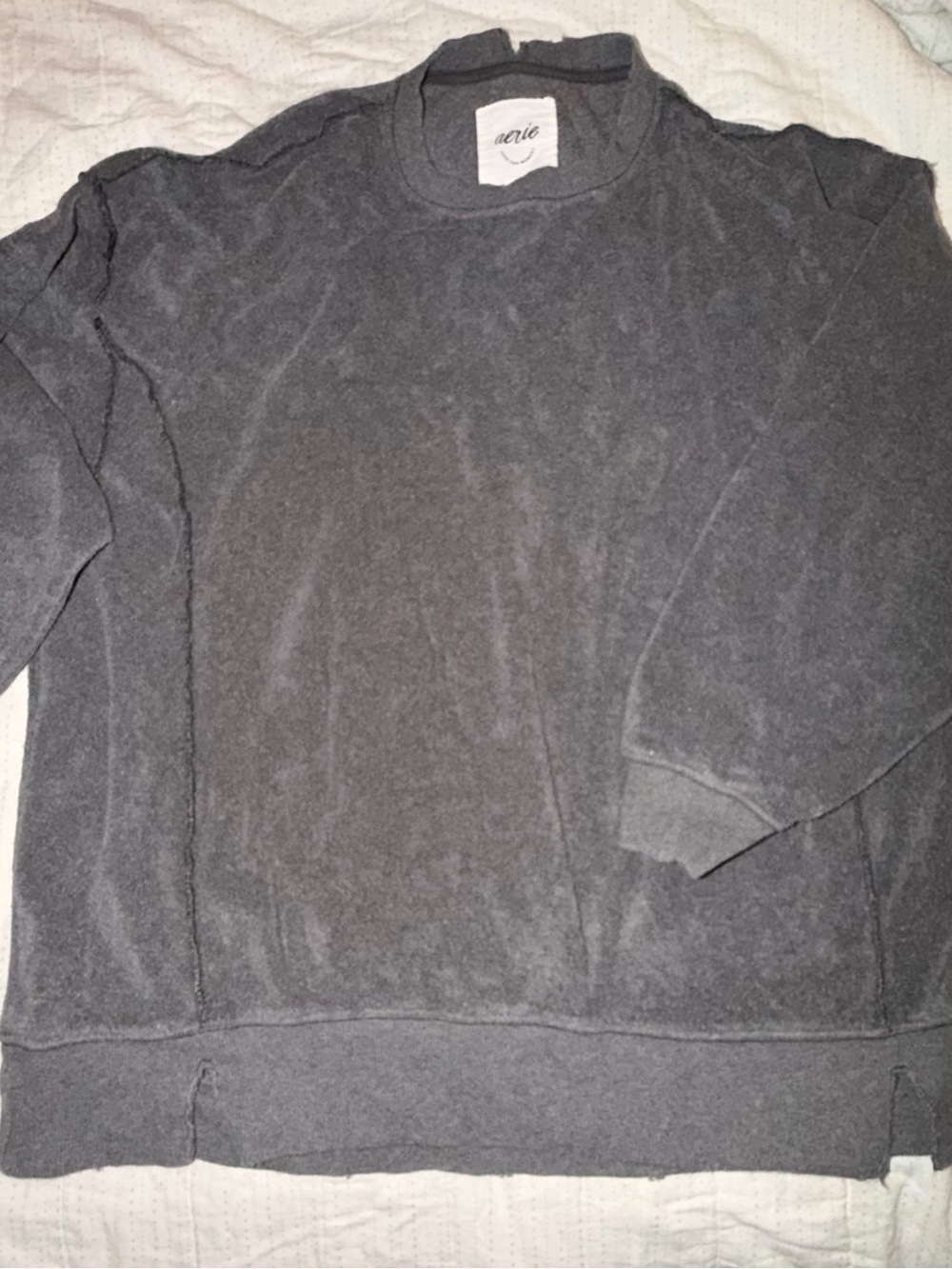 aerie Women's Charcoal Crewneck Sweatshirt